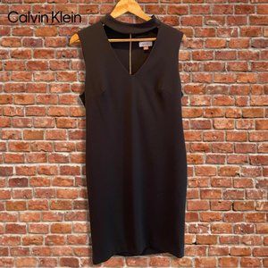 Calvin Klein Sleeveless Black Sheath Dress | Size 12